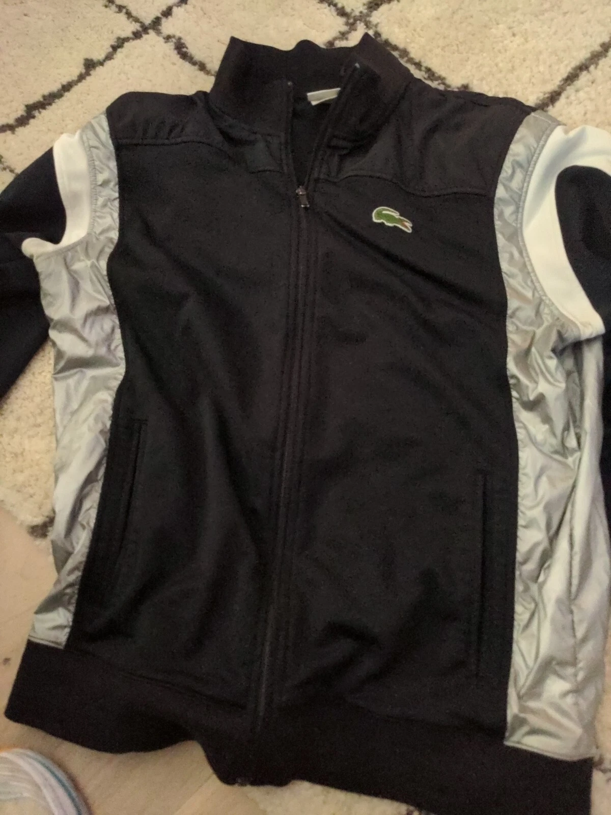 Veste universitaire Supreme Lacoste taille grande noire TAILLE XL années 70 design France