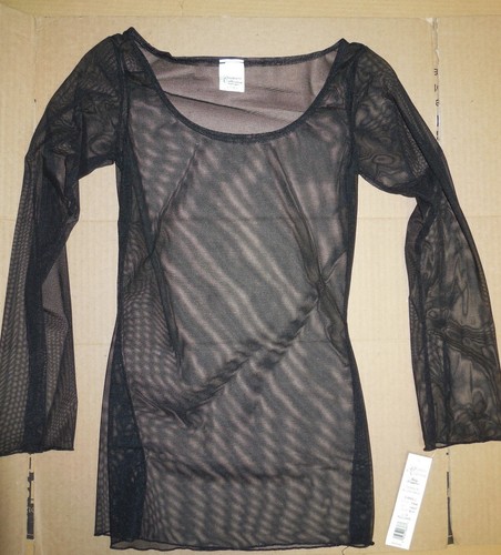 Sheer Long Sleeve Black Pullover Stretch Body Wrappers P594 micromesh ladies - Picture 4 of 7