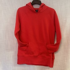 REEBOK Pink Fleece Sweatshirt Fitted Drawstring Hoodie Soft Women's Size XL