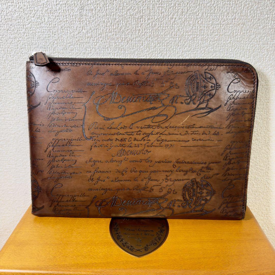 Berluti Nino Gm Scritto Leather Clutch Bag | eBay