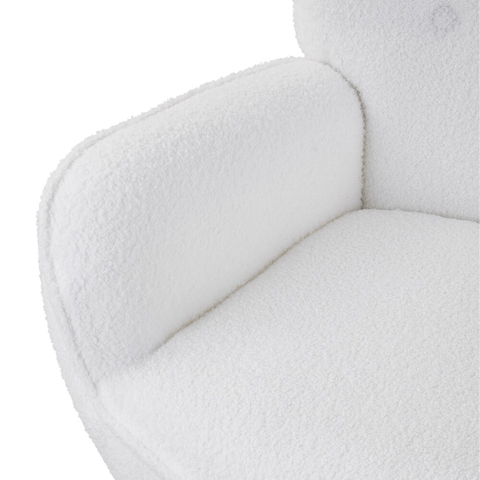 Modern Teddy Fabric Accent Chair w/ Wood Legs Living Room Bedroom