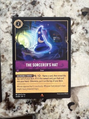 DISNEY LORCANA INTO THE INKLANDS NON FOIL RARE CARD THE SORCERER'S HAT 65/204 | eBay DISNEY LORCANA INTO THE INKLANDS NON FOIL RARE CARD THE SORCERER'S HAT 65/204 | eBay