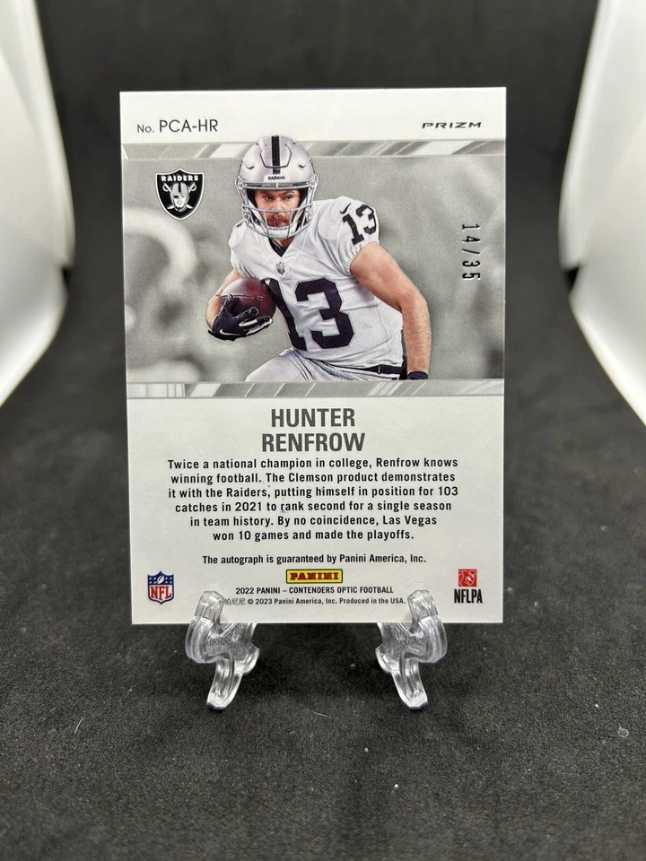 2022 Contenders Optic Hunter Renfrow Orange On-Card Auto #14/35 - Image 2 of 2