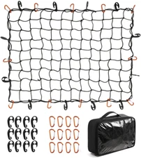 CZC AUTO Bungee Cargo Net 3X4Ft Truck Bed Net Stretches to 6X8Ft for Pickup 