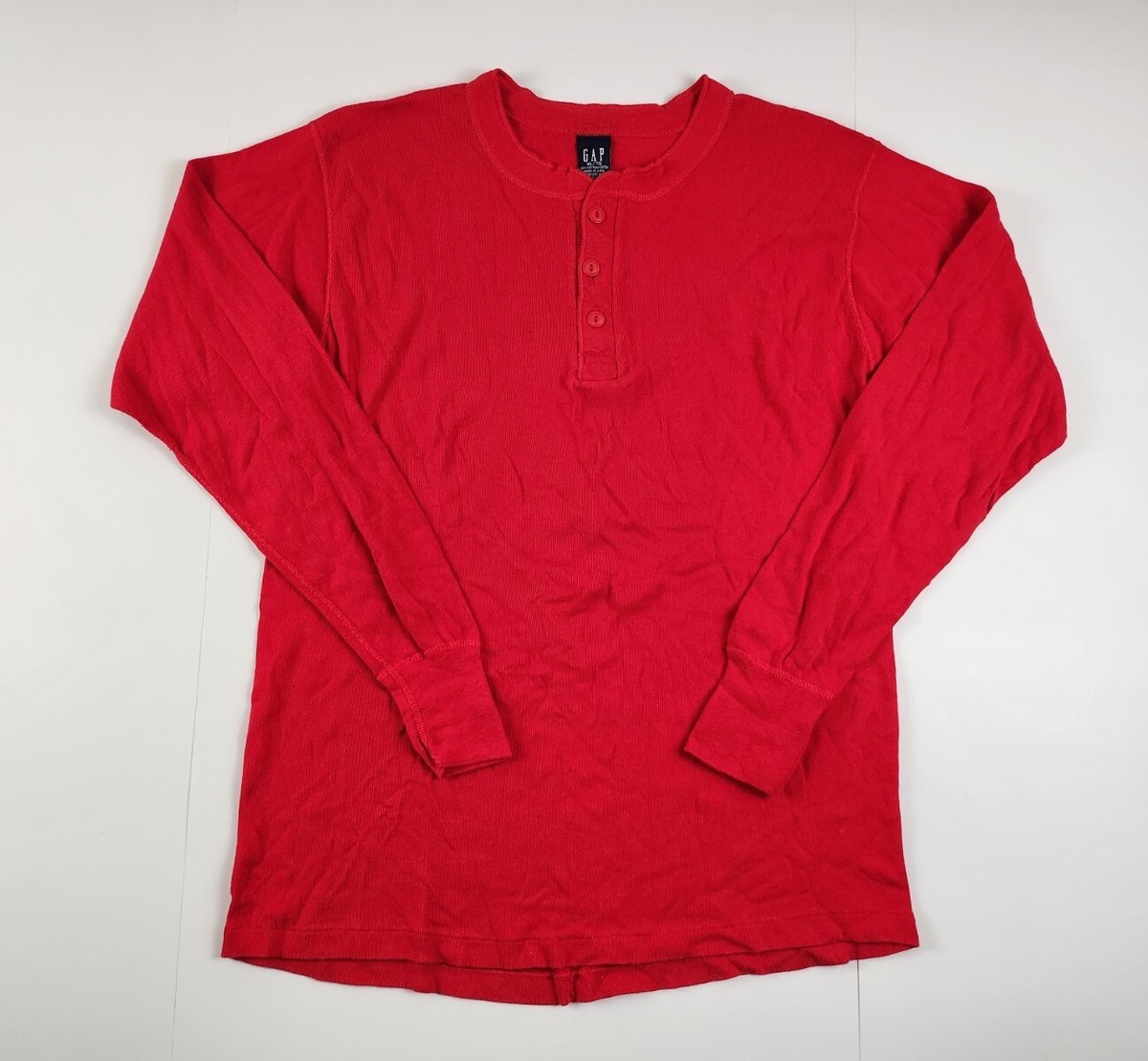 トップス 90s OLD GAP Henley Neck Tee vintage M/M Vintage 90s Gap Men's Size XL Blank Ribbed Knit Long Sleeve