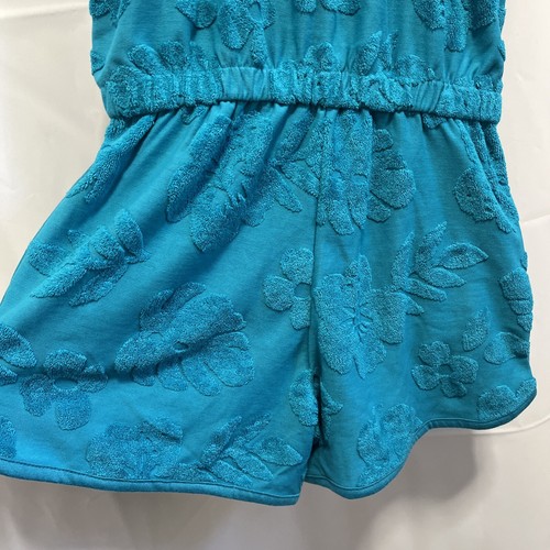 Girls Swimsuit Cover Up Size 8 Terrycloth Summer Romper Blue With Pockets - Picture 14 of 16