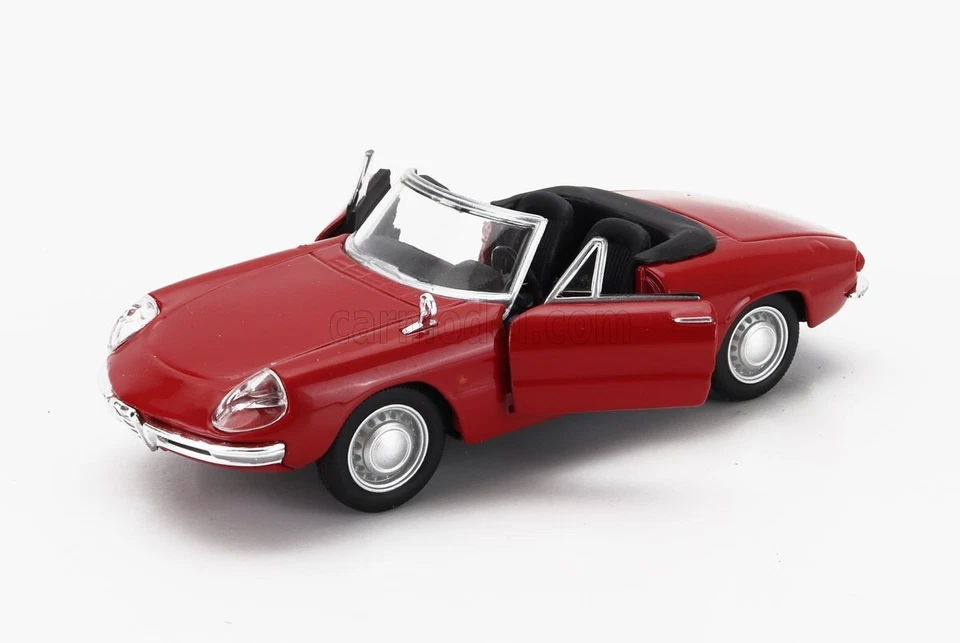 MODELLINO AUTO STATICO BURAGO ALFA ROMEO DUETTO 1600 SPIDER OPEN 1966 ROSSO 1/32 - Immagine 4 di 4