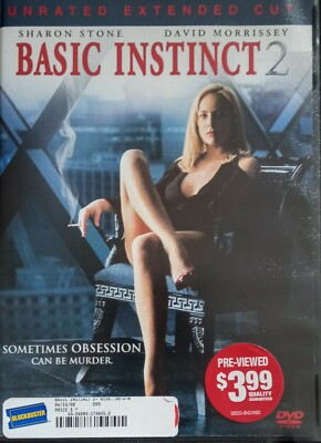 Basic Instinct 2 (2006) Unrated Extended Cut DVD Sharon Stone BLOCKBUSTER RENTAL