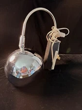 KNOLL ERA 1960S VINTAGE EYE BALL ARC LAMP WOOD  BLOCK WALL MOUNT- REWIRED WORKS!