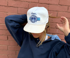 Vintage Coors Rocky Mountain Sparkling Water Beer Strap Back Trucker Hat RARE