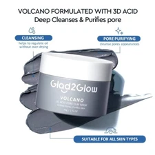 Glad2glow Volcano Clay Mask Masker Komedo Deep Pores Cleansing Mud Mask 30g Mask