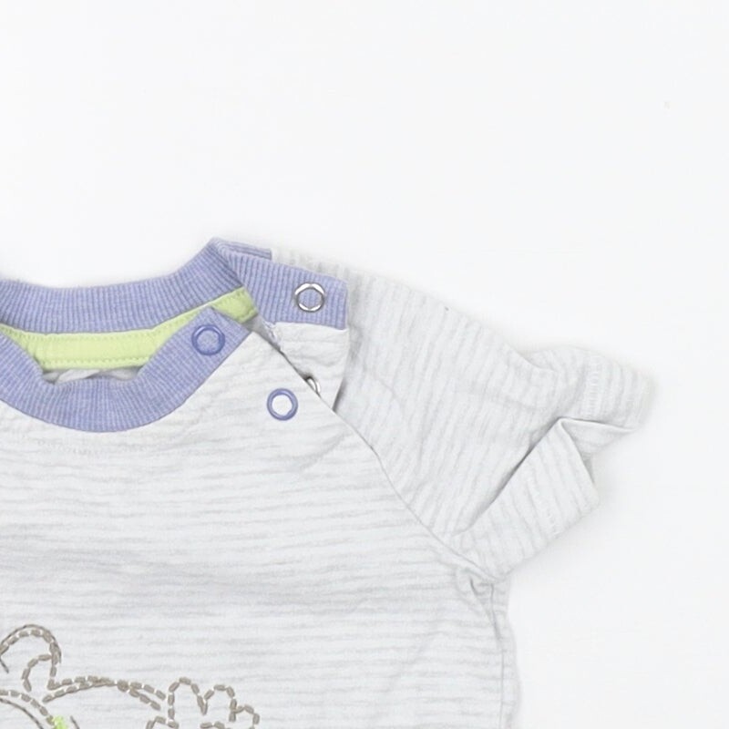 George Boys Grey Striped Cotton Blend T-Shirt Size 6-9 Months image 4