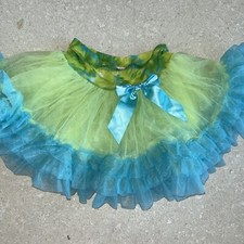Jona Michelle Teal  Lime Green Pettiskirt Tulle Skirt Girls 6/6X