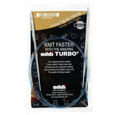 addi Knitting Needle Turbo Circular Skacel Blue Cord 40 inch (100cm) US 17