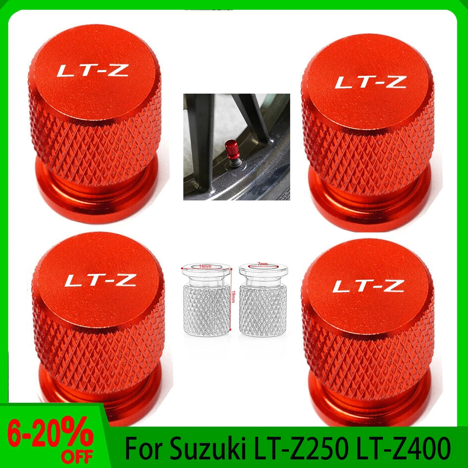 4*) For Suzuki LT-Z250 LT-Z400 Quad Sport Z Wheel Tire Valve Air Port Stem Caps - Imagem 2 de 4