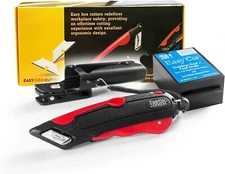 Easy Box Cutter 2000 Red, with Food Grade Stainless Steel 81 Utility Blades