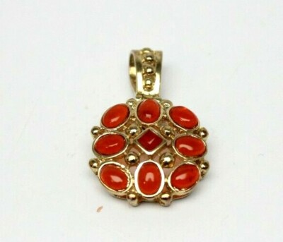 Sterling Silver Gold Toned Round Hessonite Garnet Gemstone