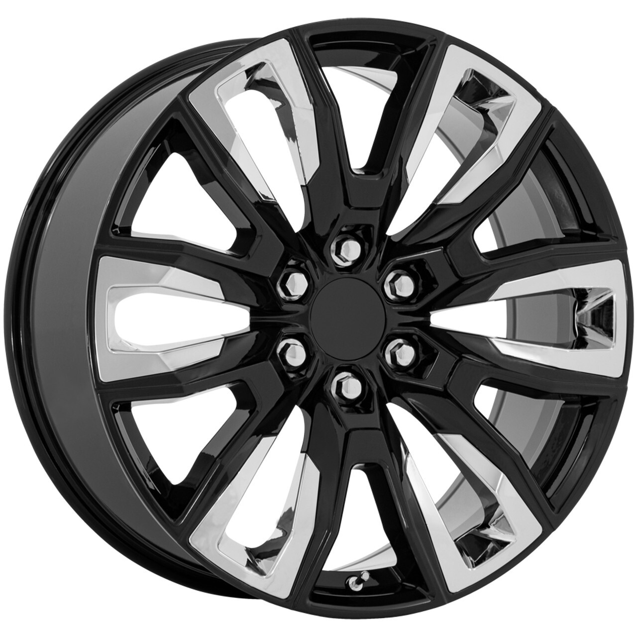 22x9 +28 Performance Replicas PR225 6x5.5 Black Chrome Accents Wheels (Set of 4)