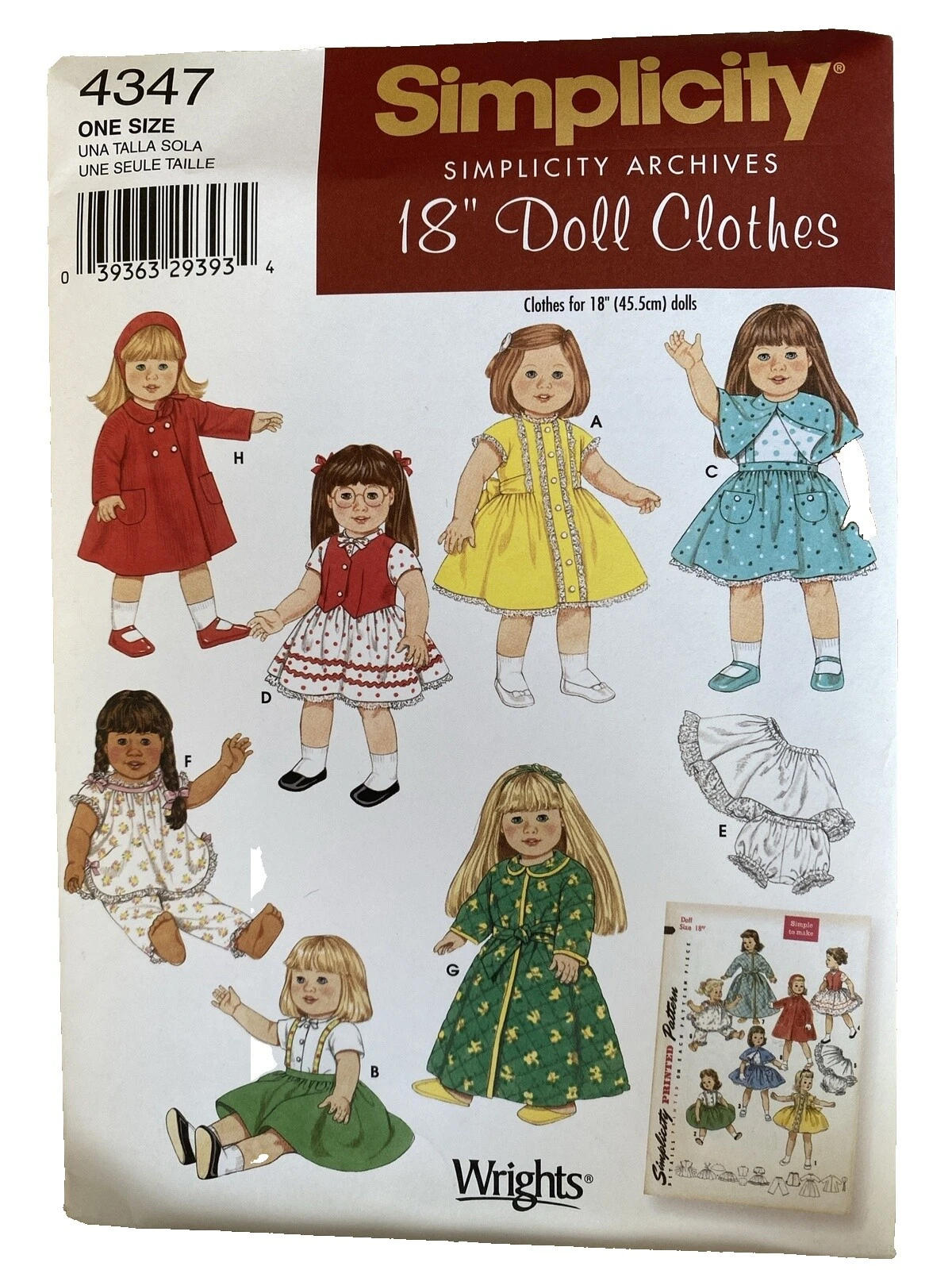 Patrones de costura para Ropa de muñecas infantil