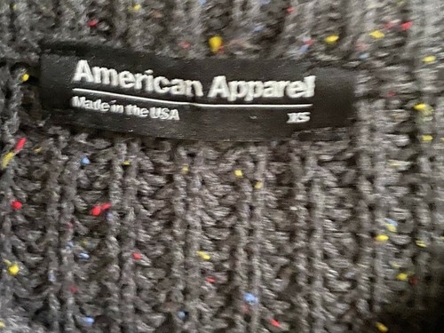 RETRO AMERICAN APPAREL CONFETTI FISHERMAN WOMENS SWEATER SIZE XS - 第 2/4 張圖片