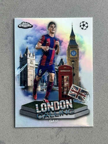 GAVI 2023-24 Topps Chrome UEFA London Calling Refractor Insert #LC-5 Barcelona