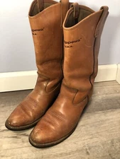 Vintage Chippewa Men’s Cowboy Western Brown Boots US Size 10 D