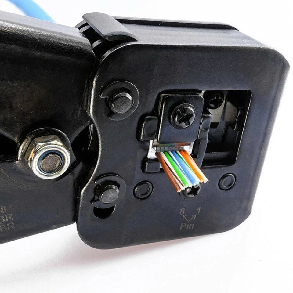 RJ45 Crimpwerkzeug RJ12 Cat5 Cat6 8p8c Kabel Abisolierzange Druck Klemme Network - Bild 4 von 4