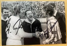 Handsigniertes Foto Günter Netzer + Wolfgang Overath Signiert Signed Autogramm