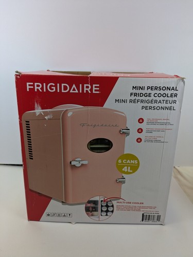 Frigidaire, Portable Insulated 6-Can Mini Personal Fridge Cooler, Pink NEW - Picture 3 of 4