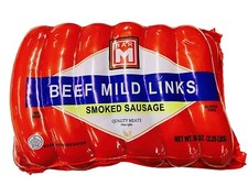 Bar M Beef Mild Links Sausage 32 Oz (2 Pack)