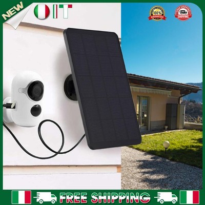 Pannello Solare Impermeabile Da 10W Per Telecamere Di Sicurezza, Ricarica USB-C, Staffa Regolabile, Nero - 5