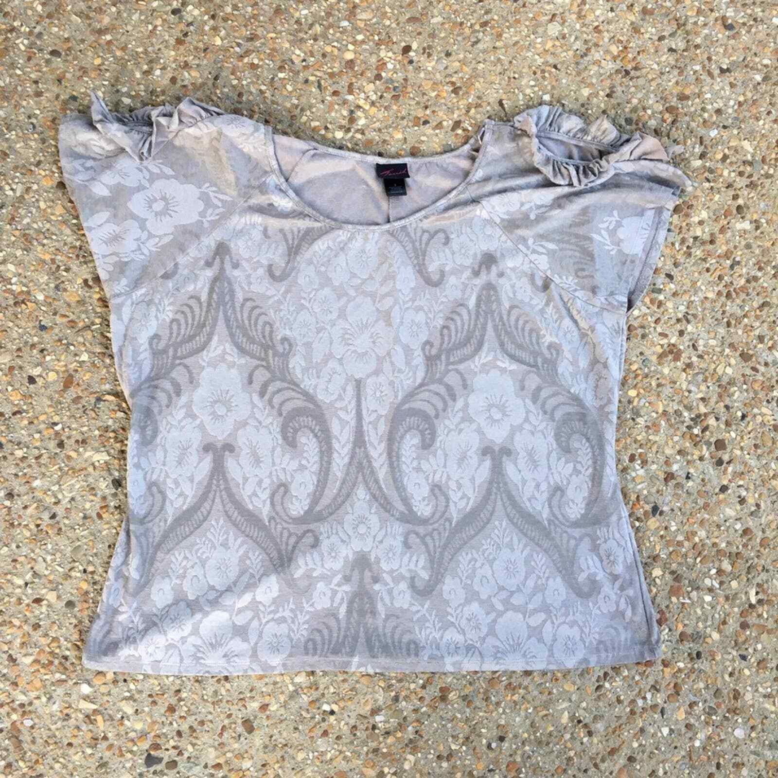 Torrid Cold Shoulder Ruffle Gray Knit Blouse Top 3 - image 1