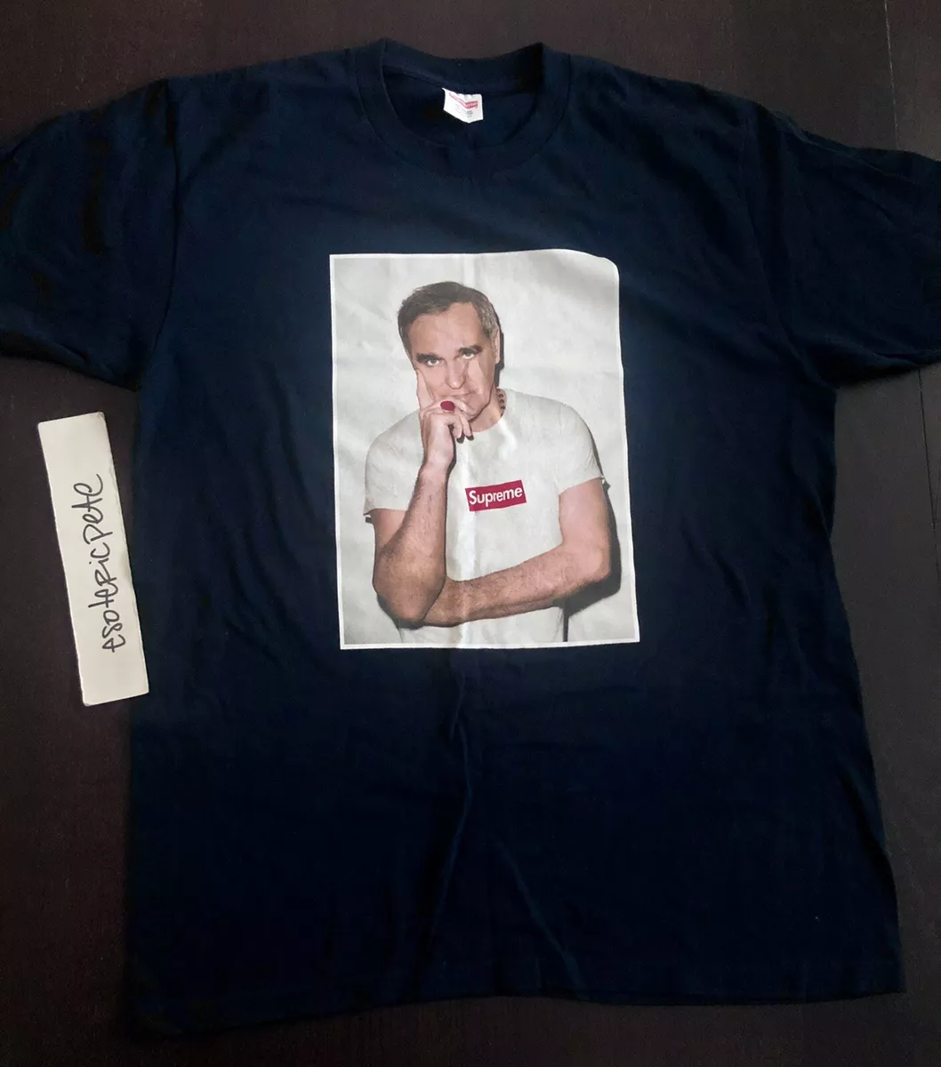 LARGE SUPREME MORRISSEY TEE NAVY 2016 box union off dunk vtg