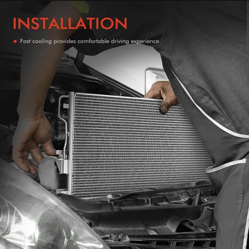A/C Condenser w/ Drier & Bracket for Hino 238 258ALP 238 145 165 185 258 268 358 - Picture 7 of 9