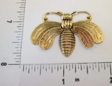 34283 Honey Bee Jewelry Finding Stamping Brass Oxidized