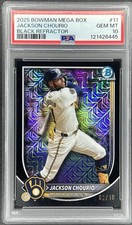 2025 Bowman Chrome Mega Box Jackson Chourio Black Refractor /10 (PSA 10)