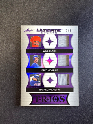 #ad #ad 2024 Leaf Ultimate Will Clark Fred Mcgriff Rafael Palmeiro GU Patch Trios #d 5 9 $39.99