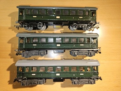 x3 Märklin H0 341 metal passenger car 1E/2E class, 3 types