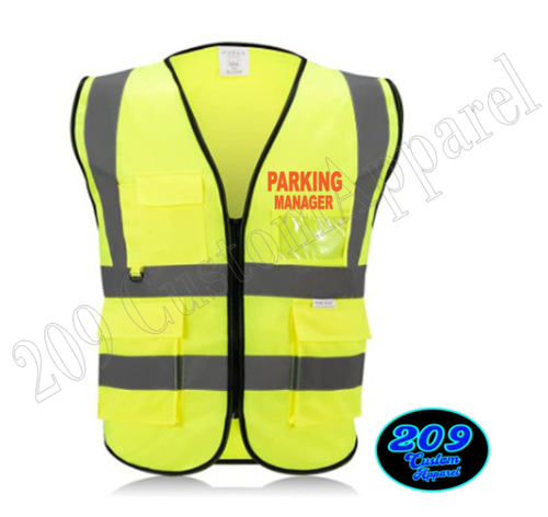 Parking Manager Reflective Hi-Vis Safety Vest ANSI Class 2 Zipper Pockets Strips - 第 4/23 張圖片