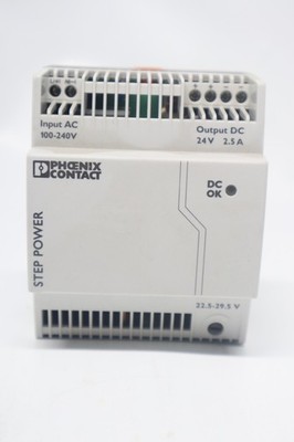 Phoenix Contact STEP-PS/1AC/24DC/2.5 Power Supply, 60W, 24Vdc Output, 2.5 Amp