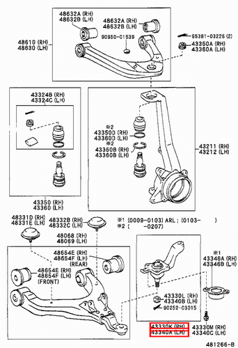 Genuine Toyota Prado 90 Series VZJ RZJ Front RH LH Lower Ball Joint LBJ Set - Picture 8 of 10