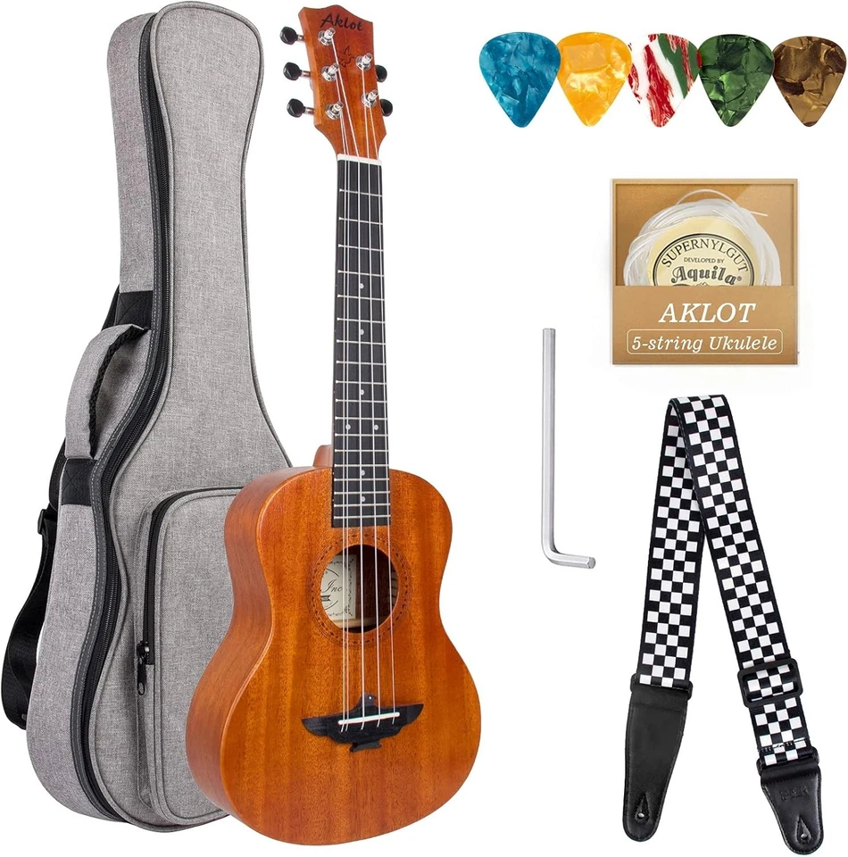 Ukelele tenor Expert-Level 5 cuerdas 26" - caoba maciza, fácil ajuste de acción Foto 3 de 4