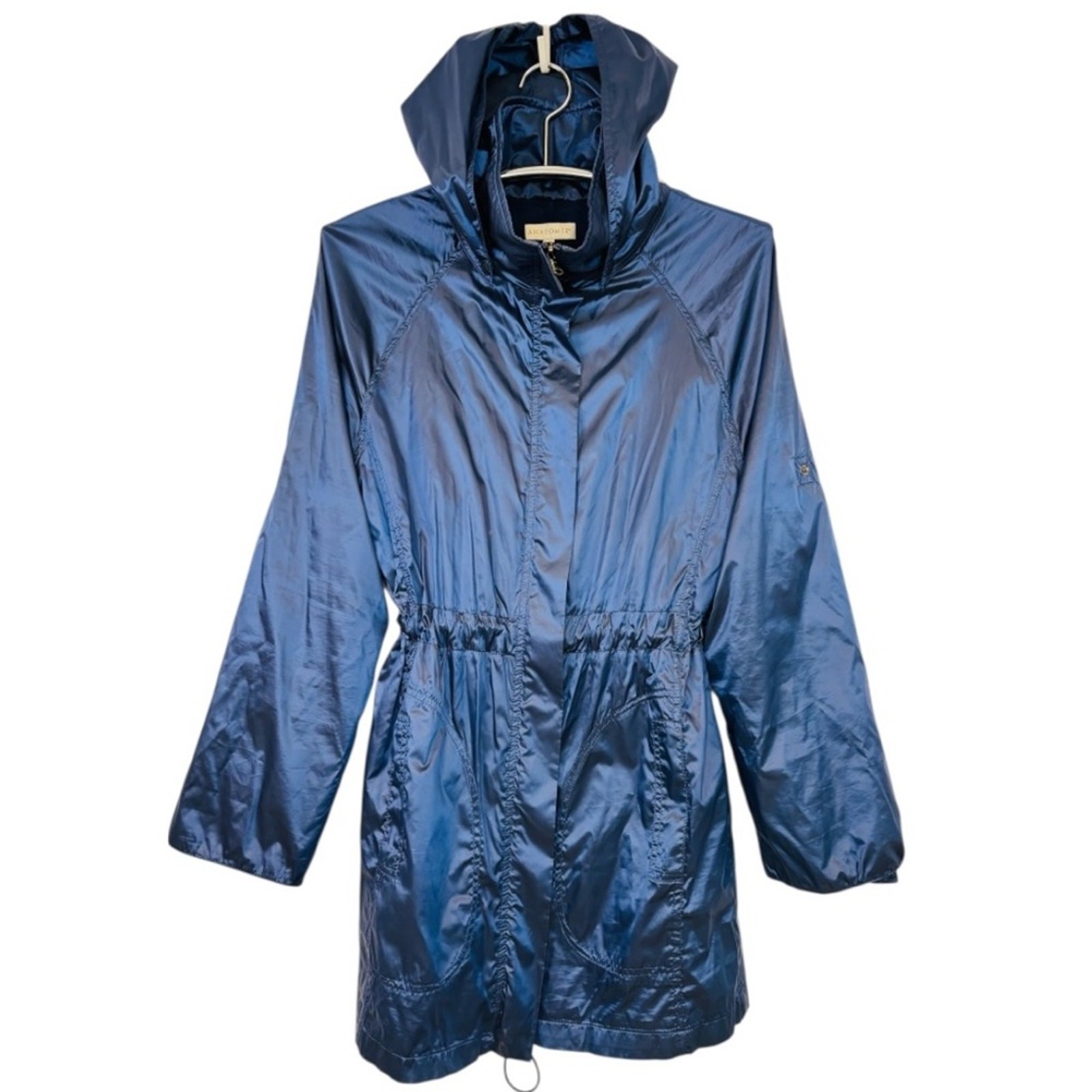 Anatomie Merika Women’s Blue Windbreaker Jacket with Detachable Hood Size Medium