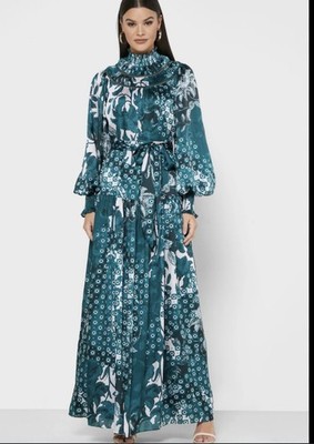 Ted Baker Anafia Maxi Dress Size 3 (12-14)  High Neck Long Sleeve BNWT RRP $449