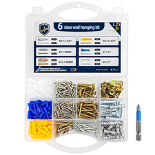 400PCS Drywall Anchors & Screws Kit 6 Sizes Wall Hanging Hardware with Drill Bit