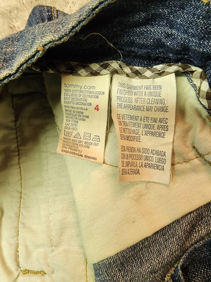 Tommy Hilfiger Women Size 4 Blue Denim Jean Skirt Bottom Pleated Knee 24" Long - Image 4 of 4