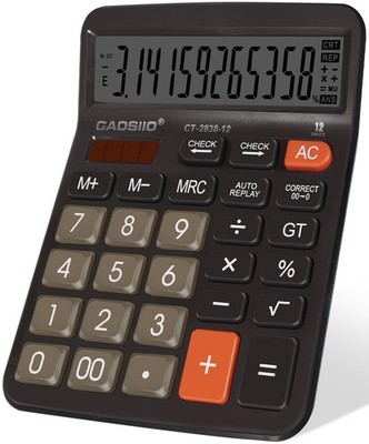Desktop Calculator with 12 Digits and Large 5 Inch LCD Display, Solar and