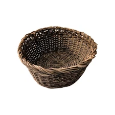 Vintage Primitive Farm Round Woven Wicker Basket 