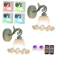 Battery Operated Wall Sconce Set of,Wireless Rechargeable Wall Lights with 2