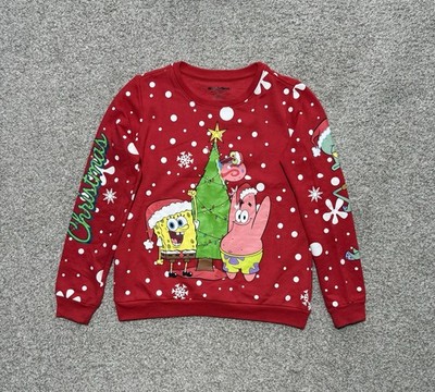 SpongeBob SquarePants Patrick Christmas Light Up Ugly Sweater Youth 18/20 Red